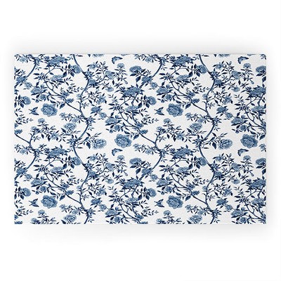 Evanjelina & Co Chinoiserie Classic Blue 36" x 24" Welcome Mat - Society6