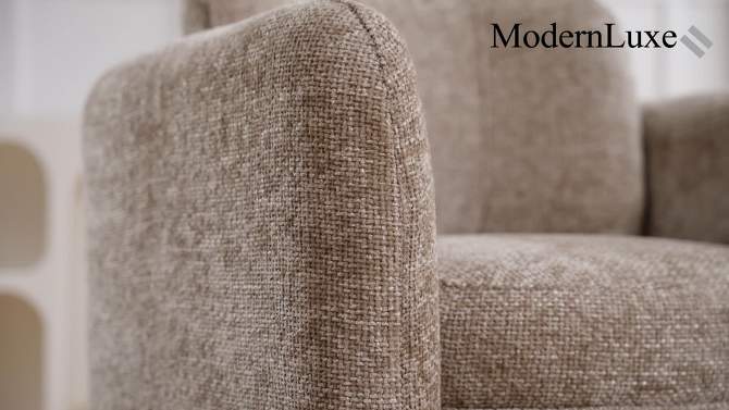 Modern Barrel Accent Chair, Upholstered Armchair-ModernLuxe, 2 of 13, play video