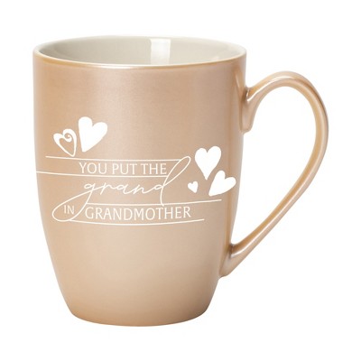 Elanze Designs You Put The Grand In Grandmother Pearlescent Sand 10 ounce New Bone China Coffee Cup Mug