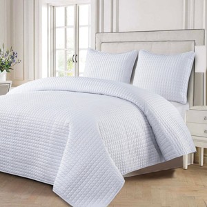 Egyptian Linens Oversized Reversible Quilted Bedspread Set - 1 of 4