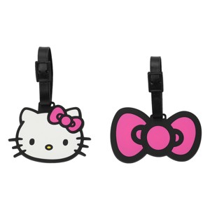 Hello Kitty 2pc Youth Luggage Tag Set - Molded Rubber with Printed ID Card - 1 of 4