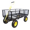 BIG Wagon Cart Garden cart trucks make it easier to transport firewood Yellow+Black Maximum static load is 880 lbs. - 2 of 4