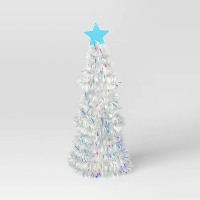 Incandescent Tinsel Tree with Plastic Tree Topper Star Christmas Novelty Sculpture Light with Clear Color Light Bulb- Wondershop™