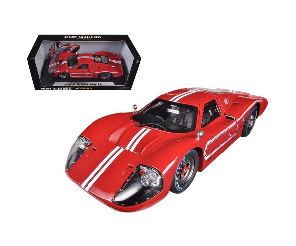 1967 Ford GT MK IV Red 1/18 Diecast Car Model by Shelby Collectibles
