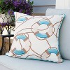 RightSide Designs Lake Preserver and Rope Pattern Indoor/Outdoor Throw Pillow - 3 of 4