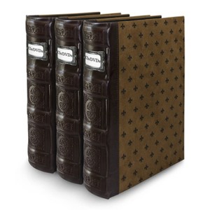Bellagio-Italia Tuscany CD/DVD Storage Binder - Chestnut - Leather - 144-Disc Capacity - 3 Pack - 1 of 4