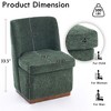 YOUNIKE Square Accent Chair Modern Upholstered Living Room Chair Armless Casual Lounge Chair Leisure Sofa Chair, Ash Wood Base, Boucle Velvet - 3 of 4