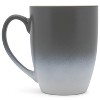 Elanze Designs Leggings Leaves & Lattes Please Two Toned Ombre Matte Gray and White 12 ounce Ceramic Stoneware Coffee Cup Mug - image 2 of 4