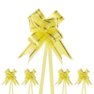 Unique Bargains Plastic Durable Glossy Appearance Waterproof Gift Wrap Satin Pull Bows 100 Count - 1 of 4
