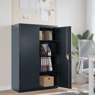 vidaXL File Cabinet Anthracite 35.4 in.x15.7 in.x55.1 in. Steel