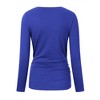 Maternity Shirt Side Button and Ruched Maternity Tunic Tops - 4 of 4