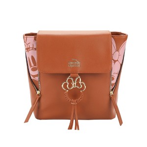 Disney Minnie Mouse Classic Faux Leather Mini Backpack with Bow Accent and Polka Dot Lining - 1 of 4