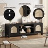 Homhougo 59" Boho TV Stand for Living Room, Rattan Door Console Cabinet with Adjustable Shelves & Open Storage, Natural Finish - 4 of 4