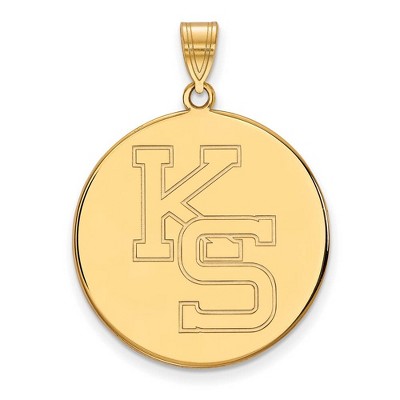 Black Bow Jewelry 14k Yellow Gold Kansas State Wildcats NCAA Extra Large Pendant