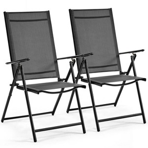 Yaheetech Set of 2 Folding Dining Chairs with 8 Adjustable Back Positions for Garden, Lawn, Backyard - 1 of 4