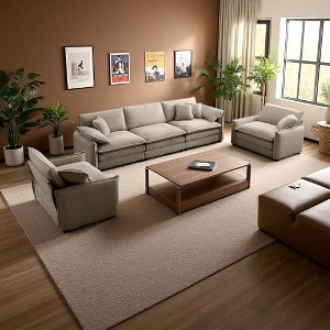 3-Piece Sofa Set with Cushions & Pillows - 1 of 4