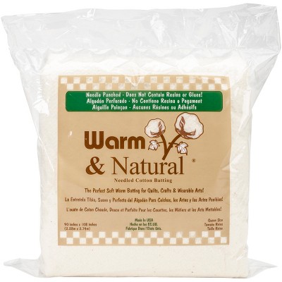 eQuilter Warm & Plush Batting - 100% Natural Cotton - Queen 90 x 108