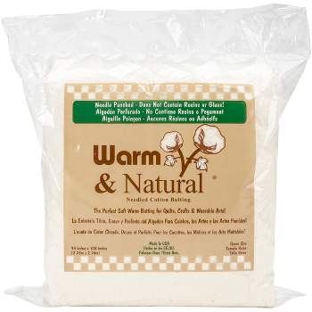 Warm and Natural Cotton Batting - King Size 120-inch x 124-inch - Craft  Warehouse