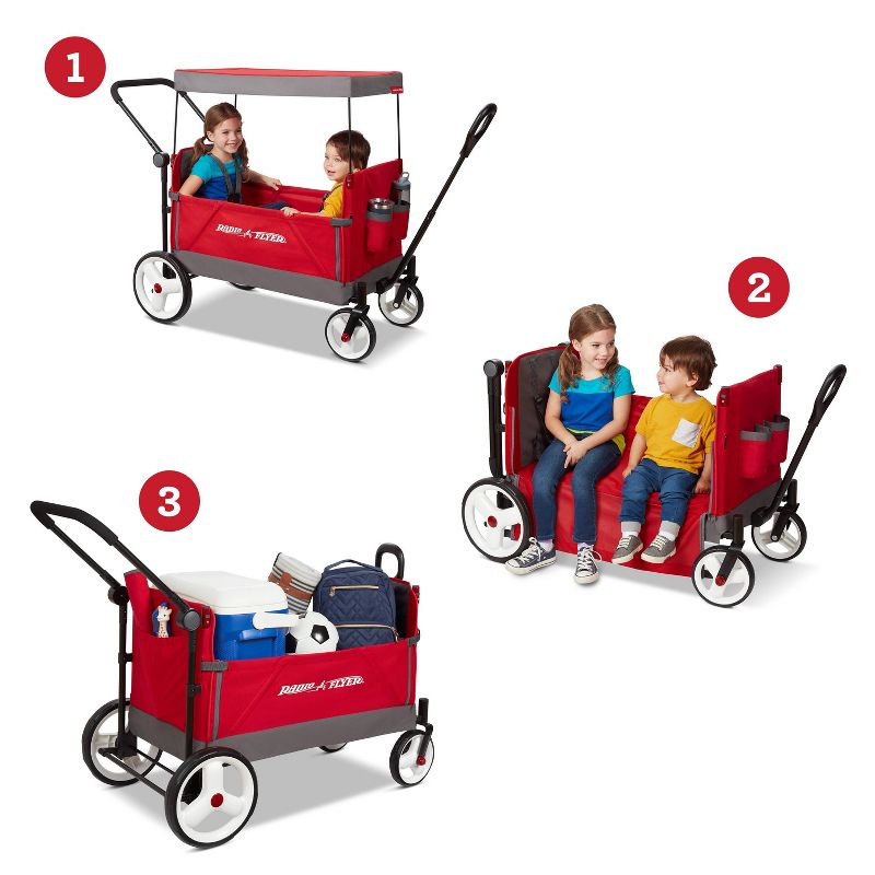 Radio Flyer Convertible Stroller Wagon with Canopy, 4 of 26
