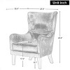 High Back Accent Chair with Nailhead Trim,Fabric Upholstered Scoop Arm Chair,Modern Wingback Studded Chair for Living Room Bedroom-Coolbibila - 4 of 4