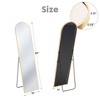 Infurnic Full Length Mirrors Elegant Wall Mirror with Stand Aluminum Alloy Thin Frame for Living Room, Clothing Shop, Glod, 16"*0.5"*59" - 3 of 4