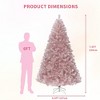 Rose Gold Prelit Christmas Tree, 150 Warm White LEDs w/ Sturdy Stand, Sparkle Xmas Decor for Home/Office - 4 of 4
