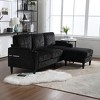Mocamel UNITED WE WIN 3-Seat Solid Wood Chenille Sofa, Cup Holders & Storage Ottoman, Cozy Sectional for Living Room - 3 of 4