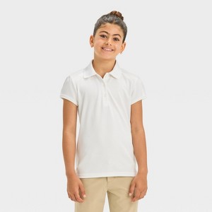 Girls' Short Sleeve Performance Uniform Polo Shirt - Cat & Jack™ - 1 of 3