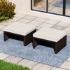 Costway 2 PCS Patio PE Rattan Ottomans with Soft Zippered Cushions for Deck Outdoor White/Navy/Red/Turquoise - 2 of 4