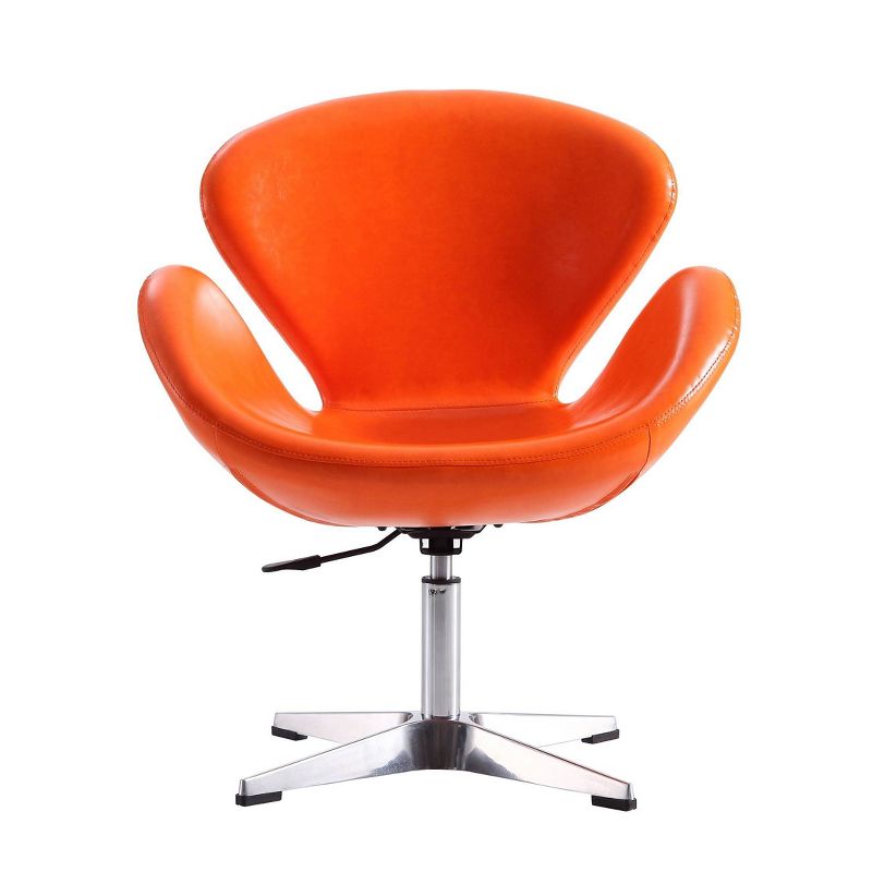 Raspberry Faux Leather Adjustable Swivel Chair - Manhattan Comfort, 4 of 8