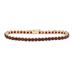 Designs By Gioelli 14K Gold Over Sterling Silver Garnet Tennis Bracelet - 1 of 2