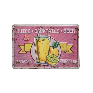 Beachcombers Iron Lemonade Bar Sign Wall Decor Tropical Cocktail 17.7 x 0.2 x 11.8 Inches. - 1 of 2