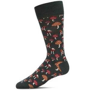 Memoi Men's Mushroom Fields Bamboo Blend Novelty Crew Socks - 1 of 4