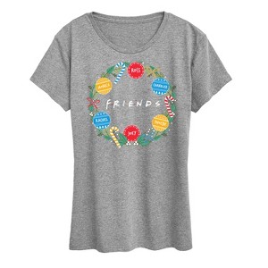 Women's - Friends - Christms Wreath Logo Short Sleeve Graphic T-Shirt - 1 of 4