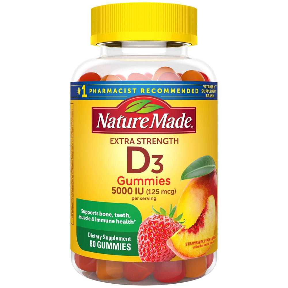 Photos - Vitamins & Minerals Nature Made Extra Strength Vitamin D3 5000 IU  Bone Health & Immu(125 mcg)