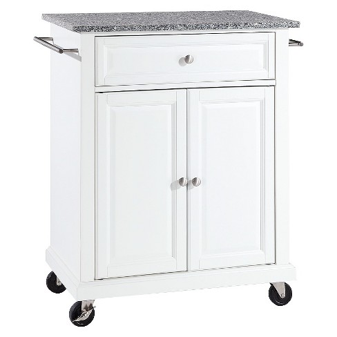 Brantley Granite Top Rolling Kitchen Cart with Towel Rack, Color: White -  JCPenney