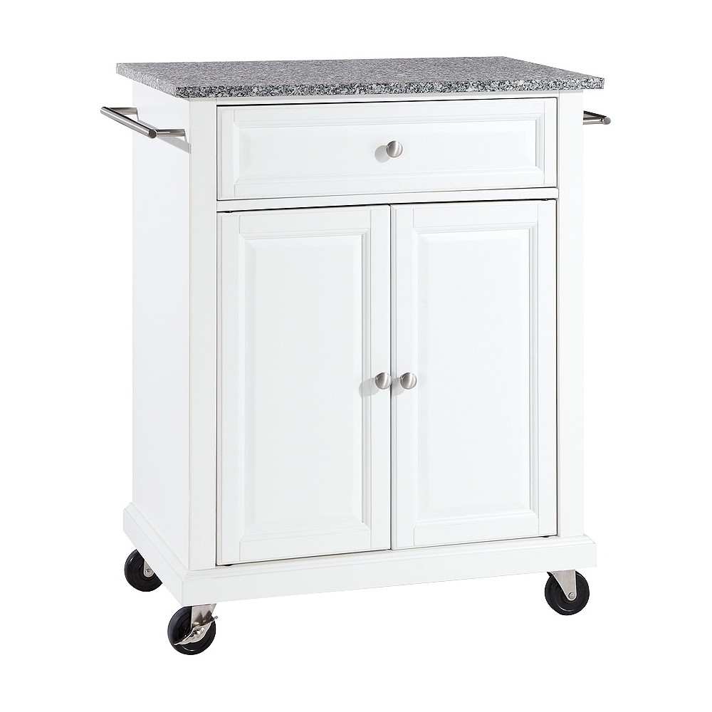 Photos - Other Furniture Crosley Solid Granite Top Portable Kitchen Cart/Island White: Hardwood Fra 