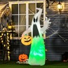 Whisen Halloween Inflatable Outdoor Decoration Ghost with Pumpkin, Blow Up LED Yard Decor, Waterproof - White - 2 of 4