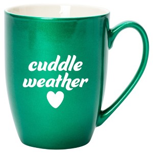 Elanze Designs Cuddle Weather Emerald Green 10 ounce New Bone China Coffee Cup Mug - 1 of 4