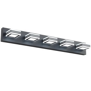 Dolonm Modern 32" Black 5-Light LED Vanity Light - Flattering Makeup Lighting, Energy Saving, Easy Install for Bathroom Mirror - 1 of 4