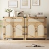 Rattan Accent Cabinet with Doors and Drawer, Boho Credenzas Buffet Table Console Coffee Bar Cabinets for Entryway Living Room, - 4 of 4