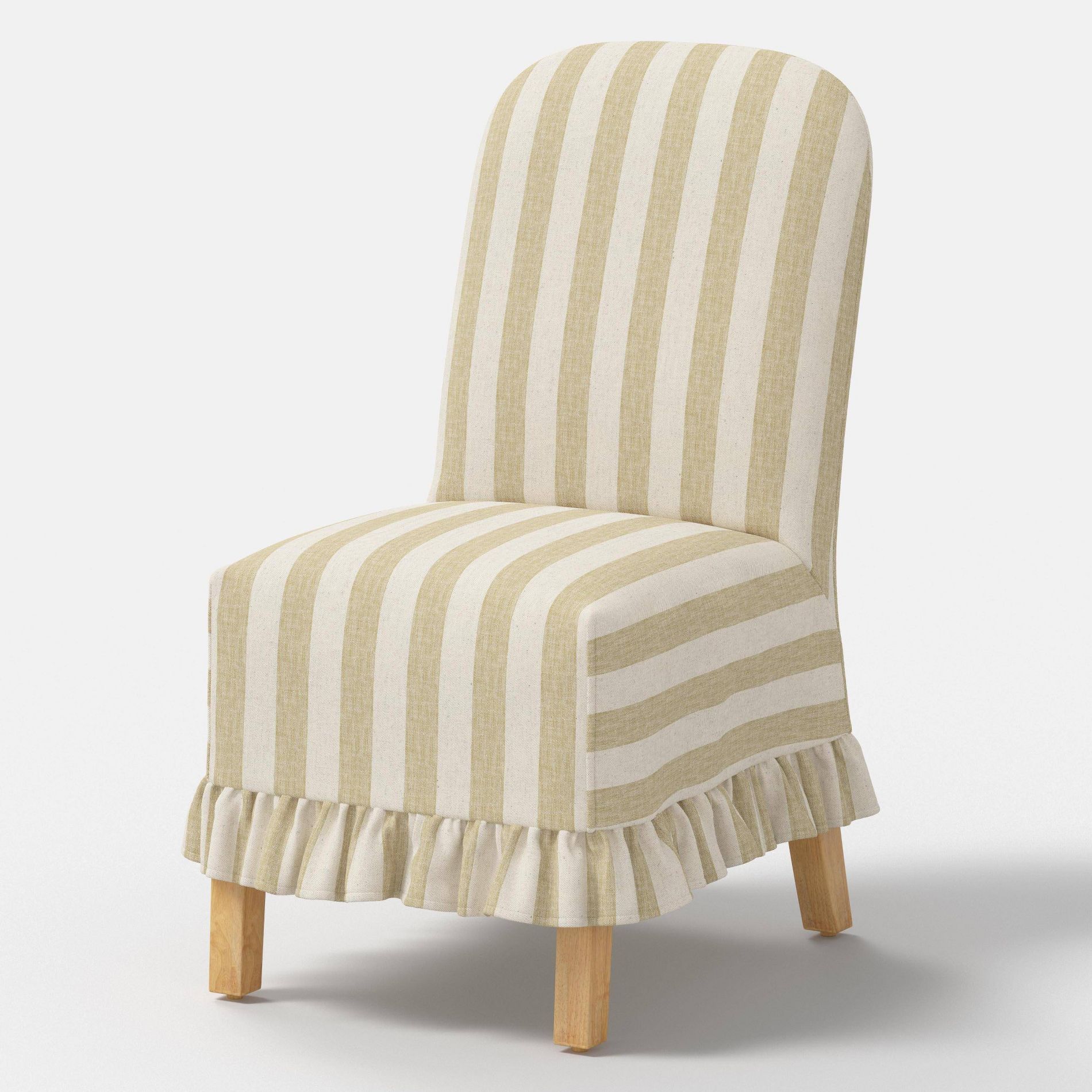 Replacement Ruffled Slipcover Only for Rounded Back Dining Chair Malcolm Stripe Gold - Threshold™