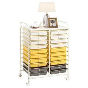 Tangkula 20-Drawers Rolling Storage Cart with Organizer Top - 1 of 4