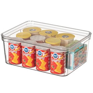 Basicwise Clear Storage Container with Lid For Kitchen Pantry Cabinet & Fridge Storage For Organizing, Durable Bin For Home Dorm or Office Use - 1 of 4