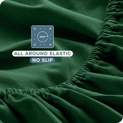 Heathered Forest Green Twin Microfiber Deep Pocket Sheet Set