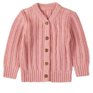 MiniMoi Kids Cozy Oversized Cable-Knit Cardigan Sweater - 1 of 3