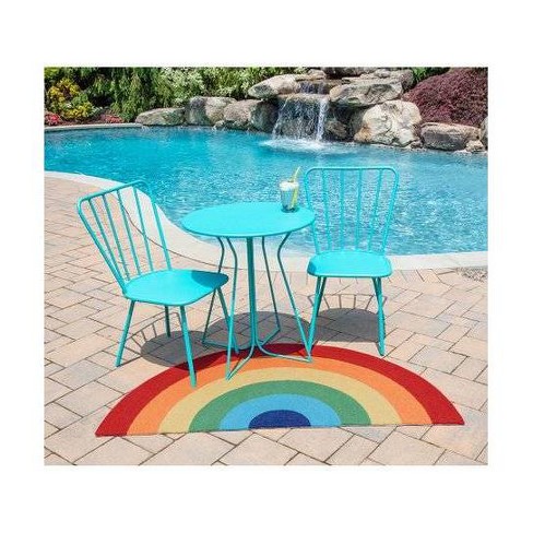 Rainbow Door mat Welcome Mat Entrance Cute Outdoor Anti-Slip Half