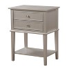 HomeStock Silver Champagne Nightstand 28x22x16 Contemporary Bedside Table with Open Shelf, Stylish Durable Storage Solution - 2 of 4