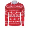 Men's Christmas Sweater, Crew Neck Knitted Pullover with Reindeer & Holiday Patterns, Festive Xmas Party Jumper for Winter - 2 of 4