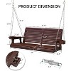Real Relax Wooden Outdoor Porch Swings with Upgraded 22" Deep Seat, Heavy Duty 880 Lbs Swing Bench Chair for for Patio, Backyard, Garden - 2 of 4